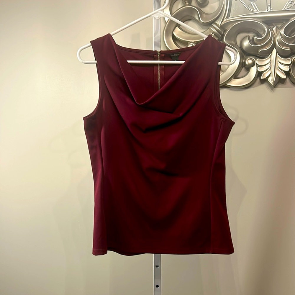 Ann Taylor Maroon Sleeveless Top